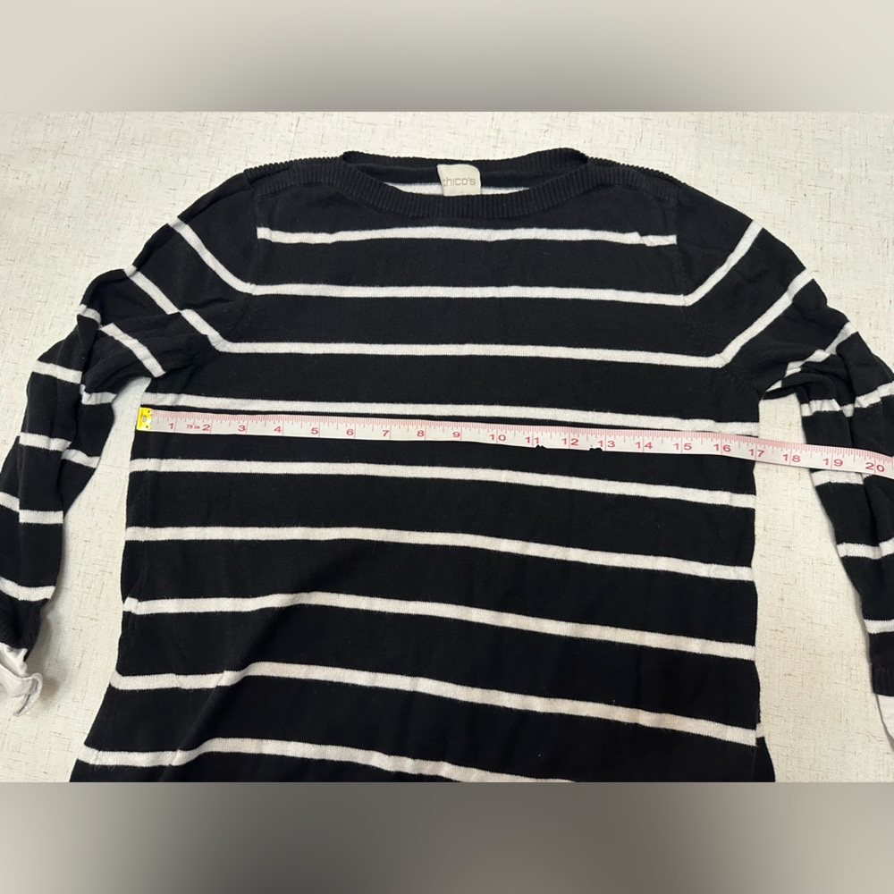 Chico's Black and White Women's Blouse - Picture 7 of 10